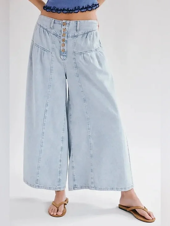 New Free People We The Free Blossom Pull-On Jeans Size L - Picture 2 of 10